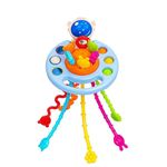 Kidology Pull String Toy for Babies Teething Strings Sensory Montessori Toys Baby Girl,Travel Toy for 6+Months Boy Food Grade Silicone Fine Motor Skills Toy for Toddlers (Space 01)