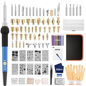 Wood Burning Kit 113pcs Professional Wood Burning Tool Adjustable Temperature Wood Burner Tools Set with Soldering Iron for Embossing Carving DIY Adults Crafts Beginners