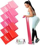 Resistance Bands Set, 5 Pcs Exercise Bands Elastic Stretch Bands for Yoga Pilates Fitness Stretching Strength Training, Workout Bands for Home Gym