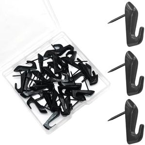 30 PCS Push Pins Picture Hanger Hooks, Double Headed Nails Push Pin Thumbtacks for Wall Hangings Picture, Decorative Small Hook Pins for Drywall Cork Board Home Office Black