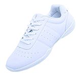 WUIWUIYU Women's Girls' Lace-Up Sport Sneakers Training Cheerleading Dance Shoes Size 12 UK Child White