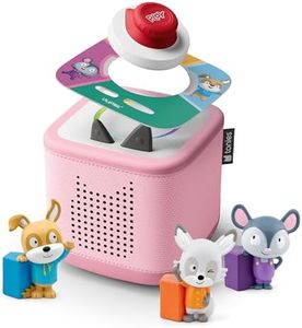 Toniebox 2 Audio Player Bundle for Kids 3+ with Lalalinos Akio, Cosmo, Scout Figurines and Tonieplay Game & Controller - Cloud Pink