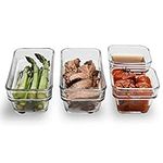 Libbey Stack It Medium Glass Storage Containers with Lids, Set of 4