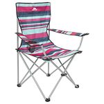 Trespass Branson, Tropical Stripe, Camping Chair with Cup Holder & Carrier Bag, Blue,Large/X-Large