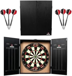 Ruthless Home Darts Centre CAB518 Cible de fléchettes avec armoire, cible de fléchettes et 2 jeux de fléchettes