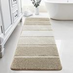COSY HOMEER Bathroom Rugs 59x20,Ultra Soft Absorbent Bath Mat,Beige