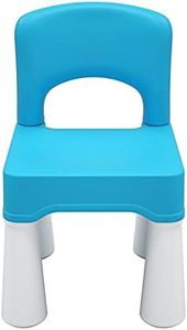 burgkidz Plastic Toddler Chair, Durable and Lightweight Kids Chair, 9.3" Height Seat, Indoor or Outdoor Use for Toddlers Boys Girls Blue