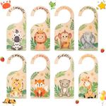 8 Pcs Baby Wardrobe Dividers,Wood Baby Clothes Dividers, Toddler Baby Age Hanger Dividers,Cute Animal Wardrobe Dividers for Baby Clothes Organiser (Animal Print)