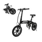 SWAGTRON Swagcycle Eb-5 Lightweight & Aluminum Folding Ebike with Pedals, Black, 58cm/Medium