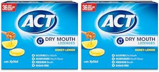 ACT Dry Mouth Lozenges with Xylitol, Soothes, Moisturizes & Freshens, Honey-Lemon, Value Size, 36 ct., 2 pk