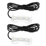 ECSiNG 2Pcs Small Aquarium Light Black Wire White Light USB Strip Water Plant Light USB Mini Desktop Fish Tank White LED Lights Aquarium Accessories