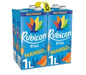 Rubicon Still 4 Pack Mango Juice Drink, Made with Handpicked Alphonso Mangoes for an Authentic and Delicious Flavor - 4 x 1L Cartons