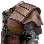 HiiFeuer Viking Faux Leather Single Pauldron Shoulder Armor, Retro Medieval Knight Shoulder Armor for LARP/Cosplay (Brown)