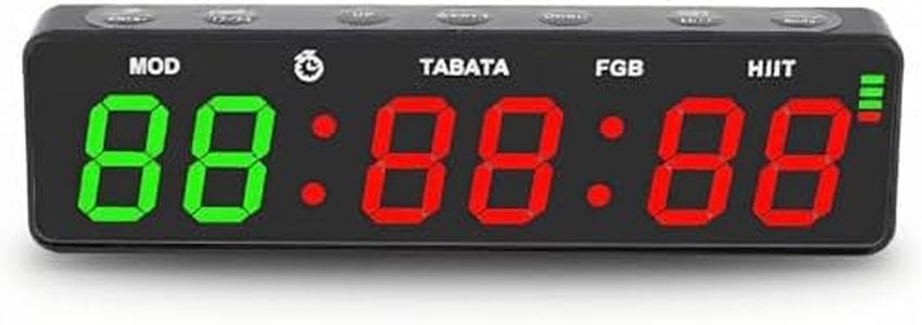 Gym Timer, Portable Gym Timer Clock, Magnetic Rechargeable Workout Interval Timer with Powerful Battery, Workout Interval Fitness Digital Timer with Stopwatch for Home Garage