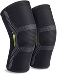 serveuttam® Knee Support for Men (1Pair) –Ortho Knee Cap Women | Knee Sleeves for Running Jogging Gym Squats | 4 Way Compression Knee Sleeves | Sleeves for Sports Arthritis Pain (Green and Black, L)