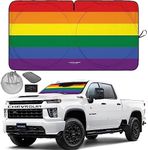 Autoamerics 1-Piece Windshield Sun Shade - LGBT Pride Design Foldable Car Front Window Sunshade for Cars SUV Truck - Heat Blocker Visor Protector Blocks Max UV Rays and Keeps Your Vehicle Cool - Large