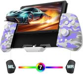 FUNLAB Customizable Switch Controller for Nintendo Switch/OLED Pro Controller, Ergonomic Switch Handheld Controller Joypad Replacement, Luminous One Piece Controles with Adjustable Color, Turbo, Mapping - White Camo