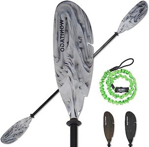 WONITAGO Angler Kayak Paddles Aluminum Paddle with Plastic Blades and Paddle Leash, Floating Adjustable Fihsing Kayak Oars, 3 Piece, 230-250cm/90-98 inch White