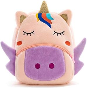 Cute Toddler Backpack Toddler Bag Plush Animal Cartoon Mini Travel Bag for Baby Girl Boy 2-6 Years, Bb Unicorn, Large, Traveling