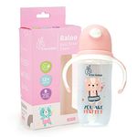 R for Rabbit Premium Baloo Baby Straw Sipper Bottle |10 fl oz | Anti Spill Sippy Cup with Soft Silicone Straw BPA Free & Non Toxic for Baby or Kids of 12+ Months -(300 ml Pink)