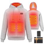 Heated Hoodie with Battery Rechargeable Electric Hooded Sweatshirt Heated Pullover Hoodies for Men