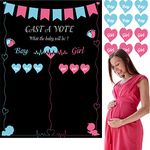 ELECLAND Gender Reveal Voting Game with 72 pcs Stickers for Voting Boy Or Girl , XL Poster Baby Gender Reveal Party Games Gender Reveal Party Supplies