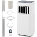 COSTWAY 4-in-1 Portable Air Conditioner 7000 BTU, Air Conditioning Unit with 2 Speeds Fan, Dehumidifier & Sleep Mode, AC Unit with Remote Control, 24H Timer, Self-Evaporating Design & Window Kits