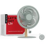 NUUK LIT v2 Cordless & Rechargeable 7 Inch Table Fan with Night Light & Remote Control | Auto Oscillation with 4 Wind Modes | BLDC Fan with Up To 17 Hour Run Time | Portable Table Fan for Home, Office