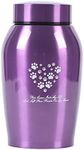 Youdear Service Pet Cremation Urns,Pet Urns for Dog and Cat Ashes,Paw Print Keepsake Urns,Pet memorial Urn,Dog urns for ashes,Cat urns for Ashes (medium, purple)