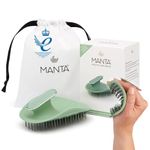 Manta Anti Breakage Hair Brush, Gentle Wet & Dry Hair Detangler Hairbrush for All Hair Types, Soft Scalp Shower Hair Brush, Promote Healthy Hair Growth, Hairbrushes for Women Men, Green