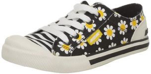 Rocket Dog Women's Jazzin Lace-Up,Black Daisy Field,8 M US