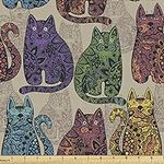 Ambesonne Cats Fabric by The Yard C
