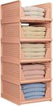 URBAN LUXY Plastic Collapsible Wardrobe (5Pcs-Big, Pastel Pink), 44.5 Cm, 34.5 Cm, 18.5 Cm