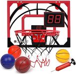 LOYO Mini Basketball Hoop, indoor basketball hoop for bedroom with Electronic Scoreboard mini basketball hoop for door, kids Basketball toys for Boys