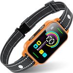 Dog Bark Collar, DINJOO Anti Barking Collar, Bark Collar with 4 Correction Modes for Large Medium Small Dogs 8-120lbs, Ideal for Home & Outdoor Use, Bright Orange
