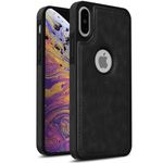 Pikkme Back Cover | Flexible Pu Leather | Full Camera Protection | Raised Edges | Super Soft-Touch | Bumper Case for iPhone Xs Max (Black)