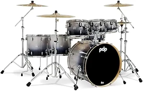 PDP By DW 7-Piece Concept Maple Shell Pack with Chrome Hardware Silver to Black Fade