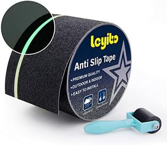 Leyibo Anti Slip Tape with Glow in Dark Stripe for Stairs, 4”x35ft, Grip Tape for Stairs Steps with Roller for Outdoor/Indoor, Waterproof Non Slip Strips for Stair Treads, High Traction, Easy Install