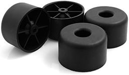 Design61 Set of 4 Plastic Furniture Gliders Furniture Coasters Sofa Armchair Screw-On Plastic Furniture Gliders Diameter 50 x H 30 mm Black