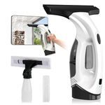 Window Vac Cleaner Kit, Electric Cordless Window Vacuum with 40min Battery Life, 28 cm Suction Nozzle & 150 ml Water Tank, Suitable for Windows, Tiles and Mirrors (Black)