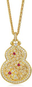 CHOW SANG SANG 999 Gold Cultural Blessings Diamond Gourd 'Hulu' Necklace for Women 47cm 96519N