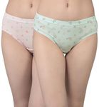 Dollar Missy Pack of 2 Women's Combed Cotton Light Printed Inner Elasticated Hipster Panty (8905203842704_MMBB-121L-R3-24-AST-CO2-PO2_L)