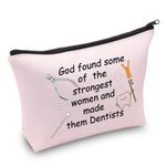G2TUP Dentists Gift Dental Makeup Bag God Found Some Of The Strongest Women And Made Them Dentists Travel Cosmetic Bag, Dentists Gift Makeup Bag