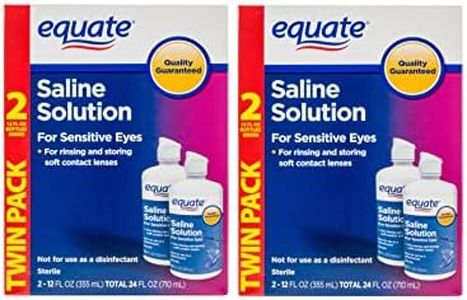 Equate Saline Solution for Sensitive Eyes, 12 FL Oz Bottles, ( 2 Twin Pack ) Total 4 Count, Complete and Proper Eye Care Solution