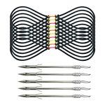 OBTOUTDOOR 5 Pcs Slingshot Fishing Darts and 10 Pcs Fishing Slingshots Replacement Bands Slingshot Fishing Arrows Tube Rubber Bands for Hunting Shooting Fish