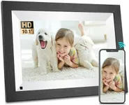 BSIMB Smart WiFi Digital Picture Frame 16GB with Wood Effect, 10.1 Inch HD IPS Display, Instantly Share Photos/Videos via App Email, Easy-to-Use Touch Screen, Auto Rotate in Landscape or Portrait