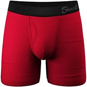 Shinesty Hammock Support Mens Boxer Briefs with Pouch | Mens Underwear with Fly | US Small Red