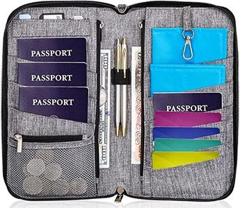 Passport Wallet, Teemyaa Travel Wallet Passport Holder for Family, RFID Blocking Travel Document Organizer for Women & Men, Waterproof Travel Neck Pouch for Ticket Cash Coins