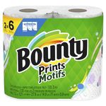 Bounty Select-A-Size Paper Towels, Print, 2 Triple Rolls = 6 Regular Rolls