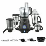 Preethi Zodiac Mg-218 Mixer Grinder for Kitchen, 5 Jars 750 Watt Mixie (3 Stainless Steel Jars +1 Juicer Jar+1 Master Chef Plus Food Processor Jar),Black/Light Grey